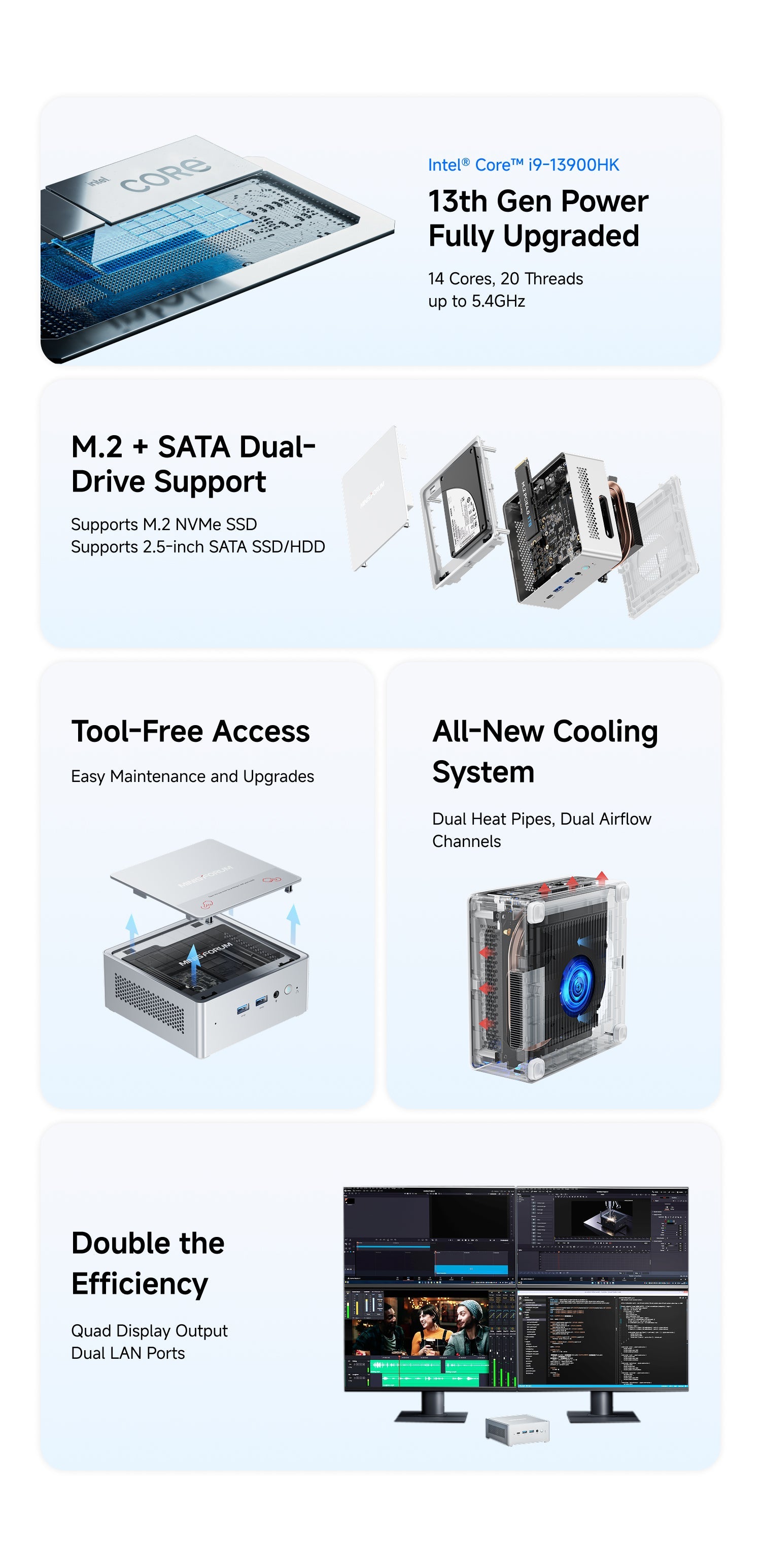 MINISFORUM NAB9S Mini PC | Intel® Core™ i9-13900HK | DDR4 SO-DIMM*2