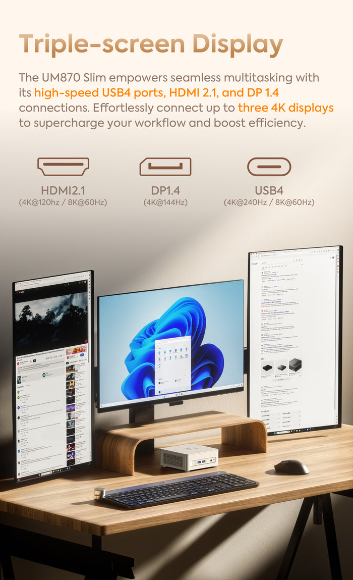 MINISFORUM UM870 Slim | Ryzen 7 8745H USB4 ミニPC