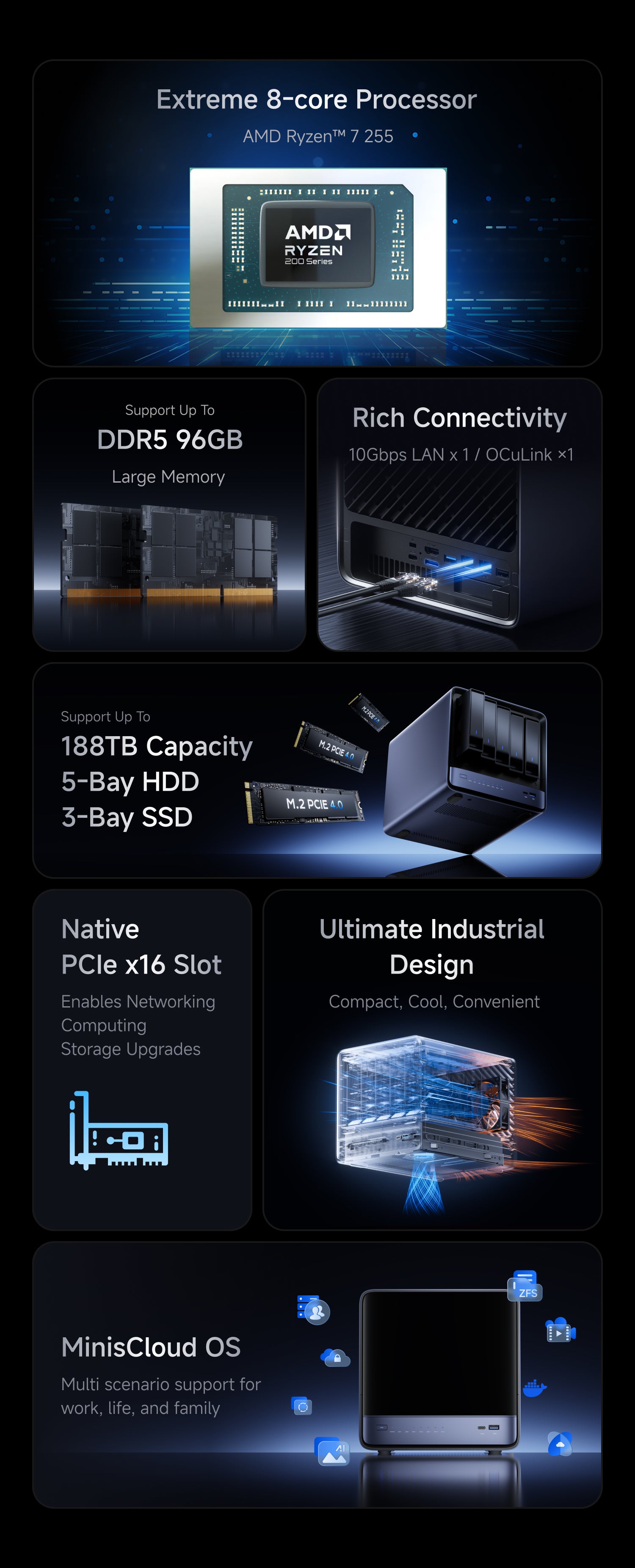 MINISFORUM Mini PC N5: 144TB Metal NAS, 10GbE & Intuitive OS